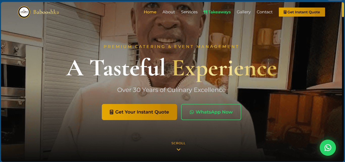 Babooshka Catering website