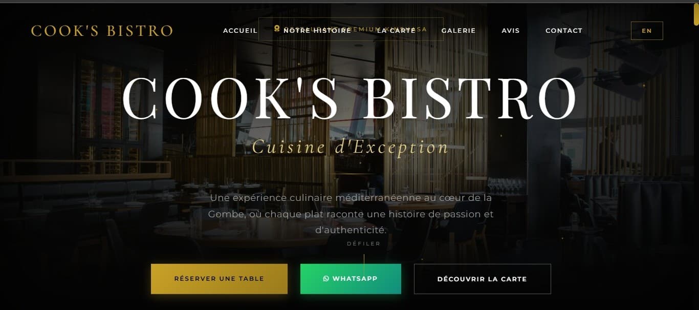 Cook's Bistro website